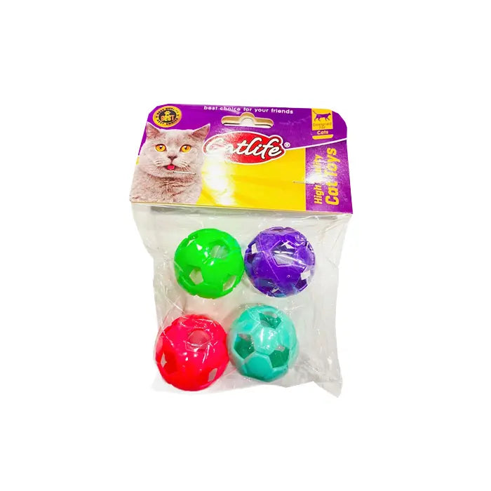 Catlife Bell Cat Toy 4-Pack for Active Playtime