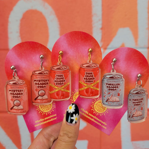 "True Crime Reader Soda" Earrings
