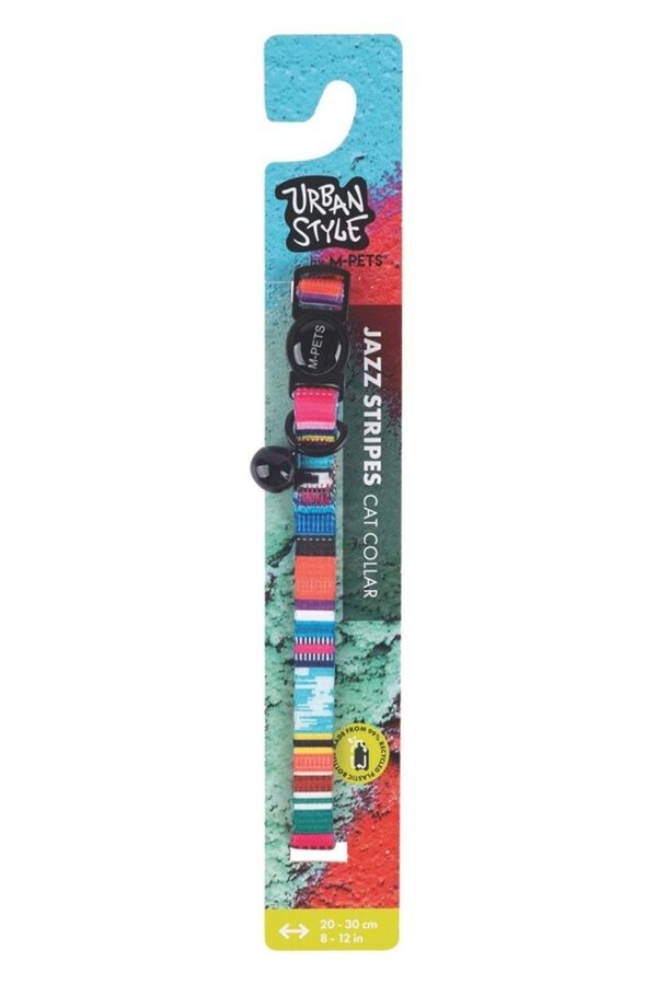M-Pets Urbanstyle Jazz Stripes Recycled Cat Collar 20-30cm