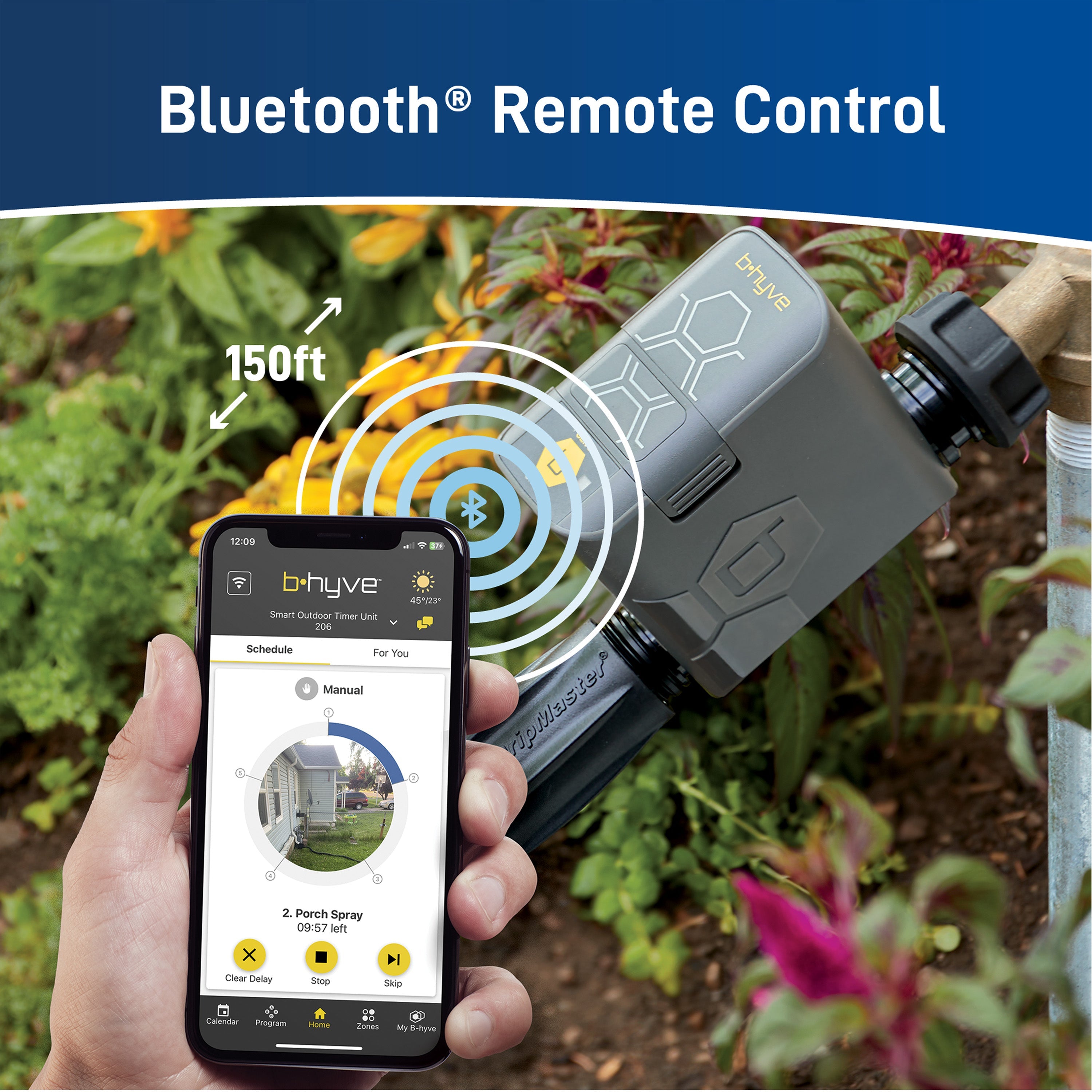 B-hyve Bluetooth 1-Outlet Hose Faucet Timer | Retail Packaging | 21205