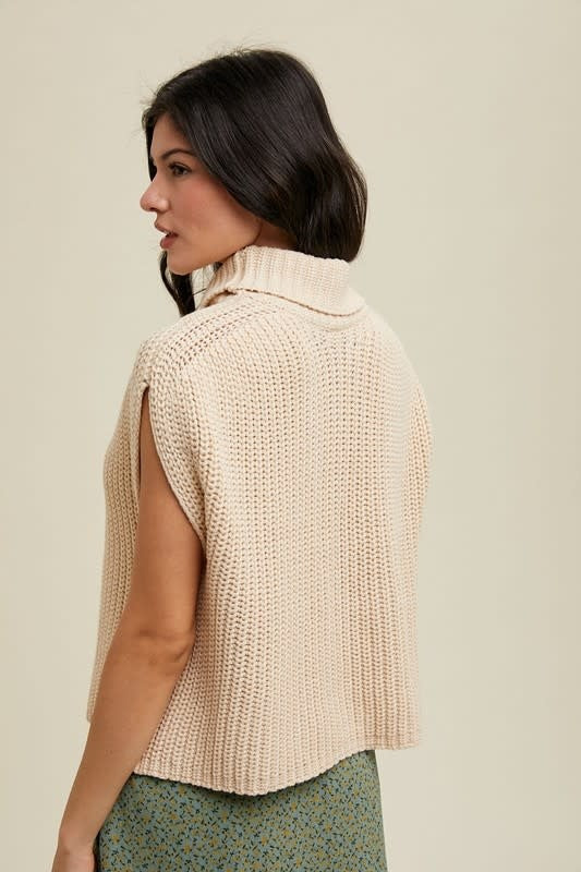 Turtleneck Sweater Top - Natural