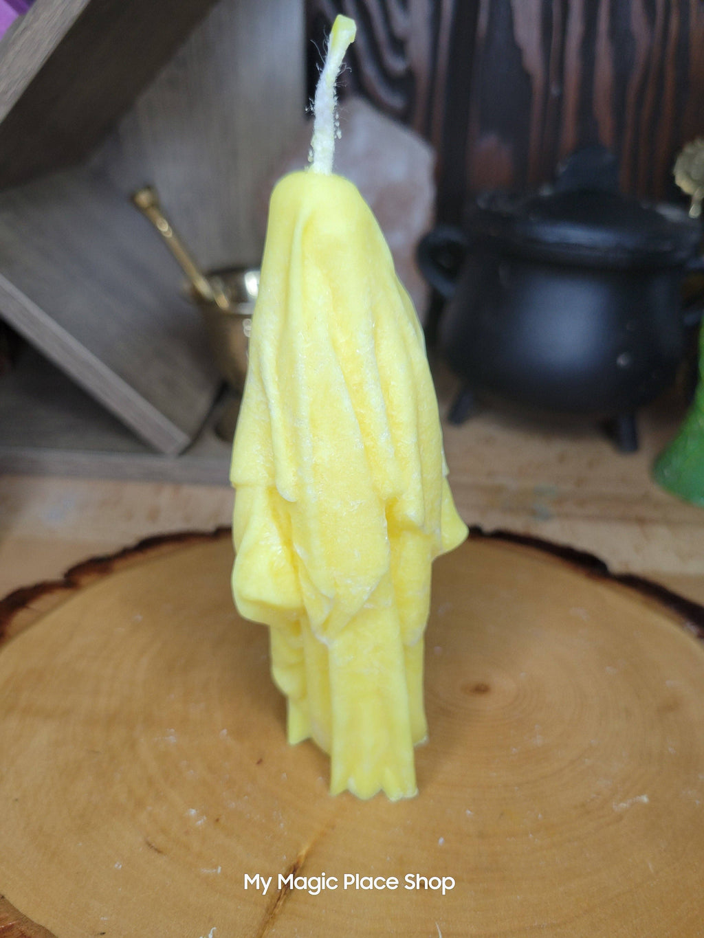 Ghost Handmade Candle , Palm wax Candle , Halloween Candle , white Ghost candle: Red