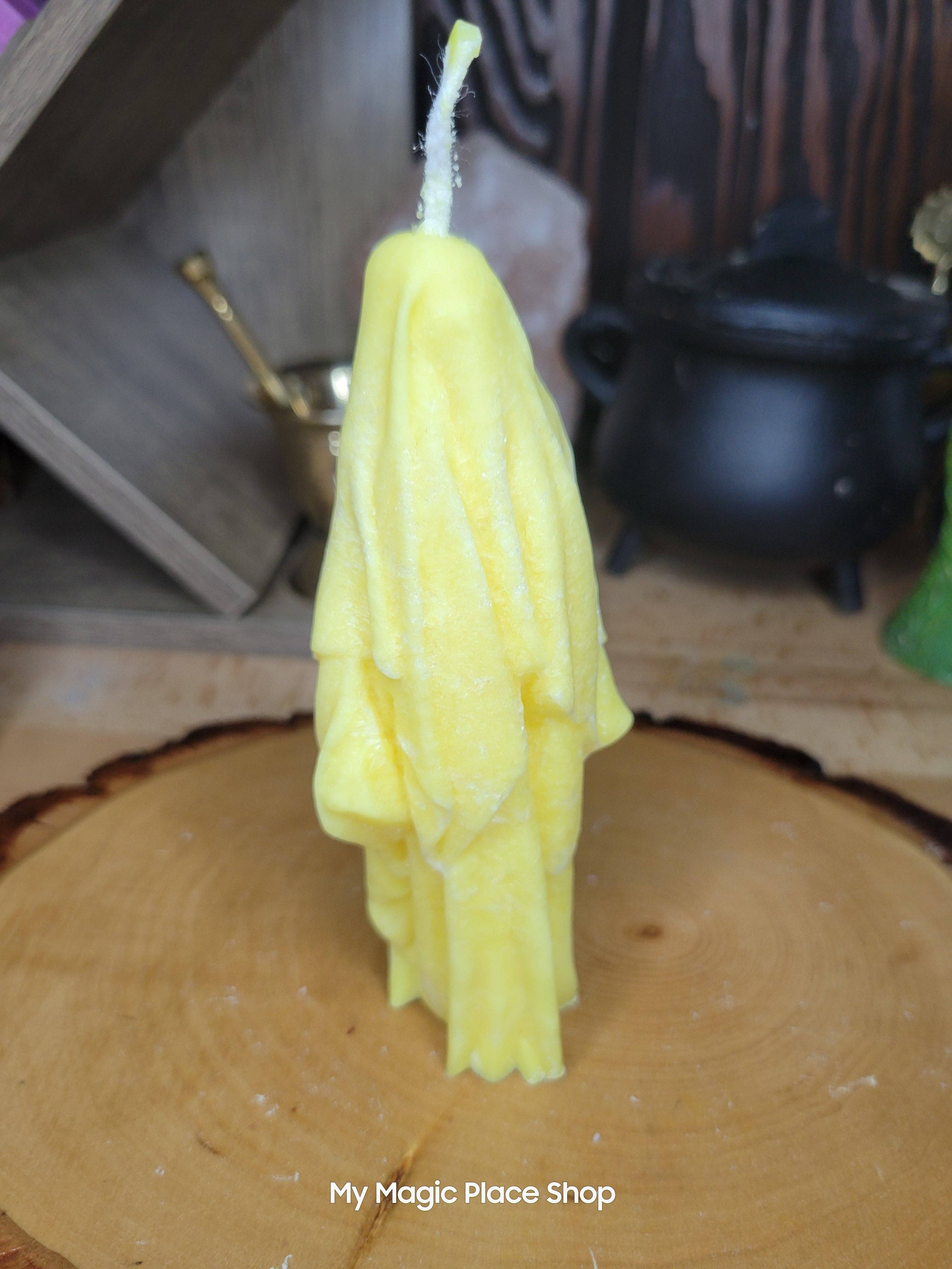 Ghost Handmade Candle , Palm wax Candle , Halloween Candle , white Ghost candle: Red