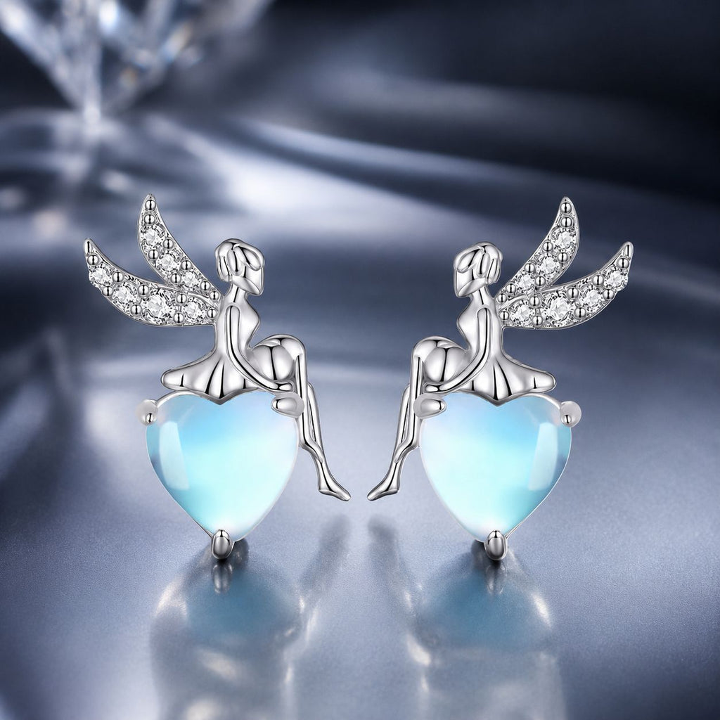 925 Sterling Silver Moonstone CZ Earrings for Women