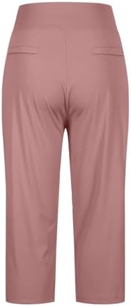Capri Pants for Women Plus Size High Waisted Stretch Cropped Golf Workout Yoga