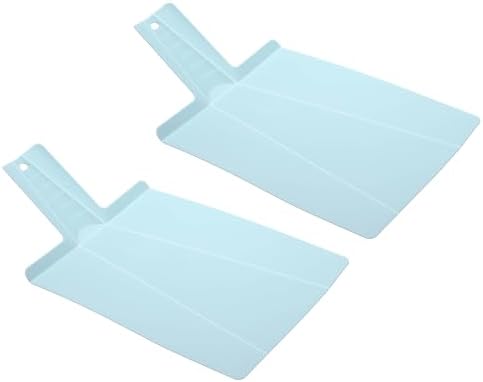 uxcell 2Pcs Foldable Cutting Board 15"x8.5" Plastic Folding Mat Light Blue