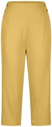 Capri Pants for Women Plus Size High Waisted Stretch Cropped Golf Workout Yoga