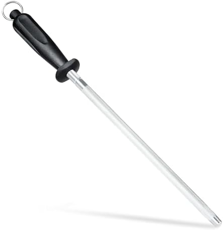 Knife Sharpener Rod, 13 Inch Carbon Steel Honing Rod