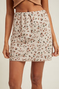 Floral Mini Skirt - Champagne