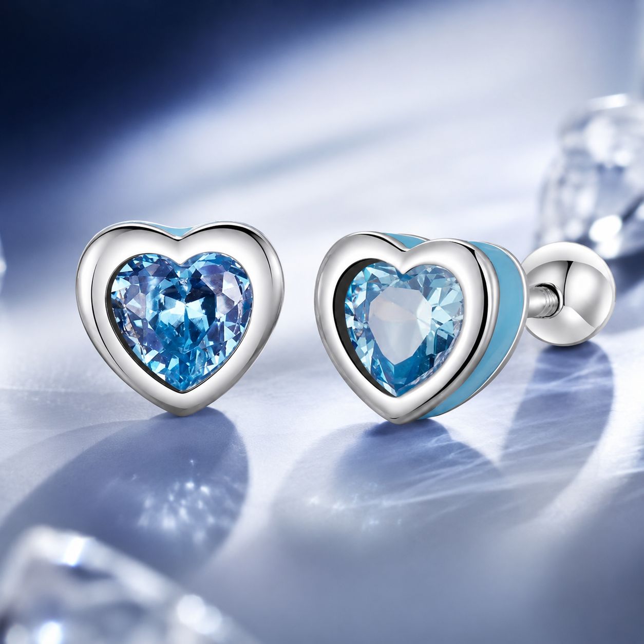 925 Sterling Silver Earrings with Pavé Setting and Enamel for Women