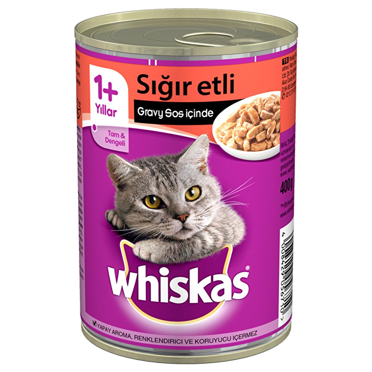 Whiskas Beef Flavored Wet Cat Food - 400g - Nutritionally Balanced Meals for Cats