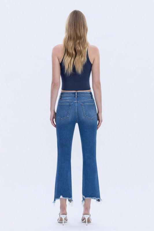 Hannah Distressed Hem Kick Flare Jean