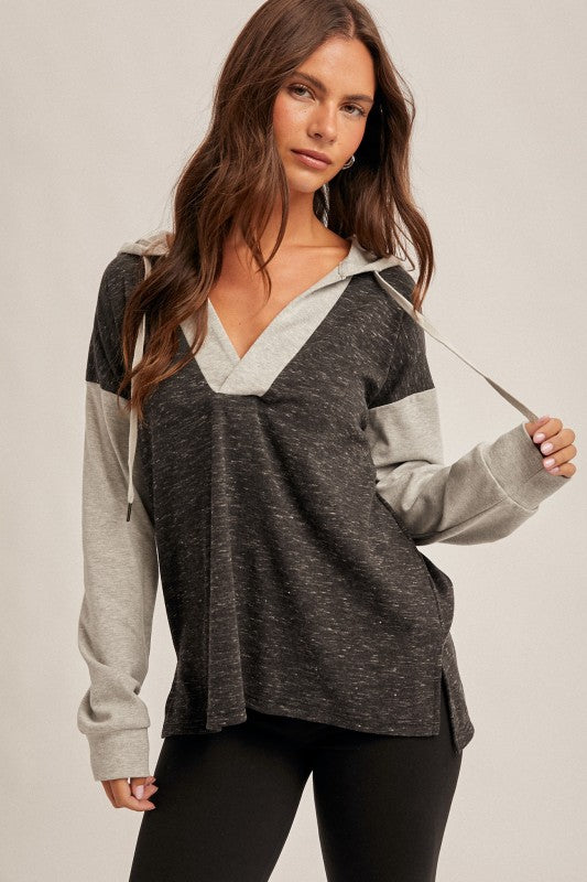Color Block Hooded Sweatshirt