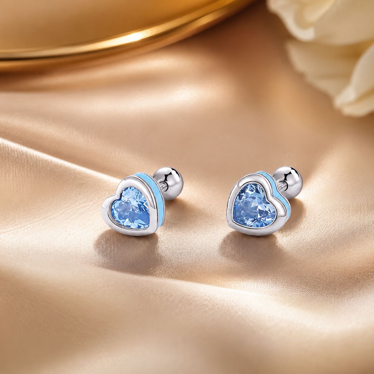 925 Sterling Silver Earrings with Pavé Setting and Enamel for Women