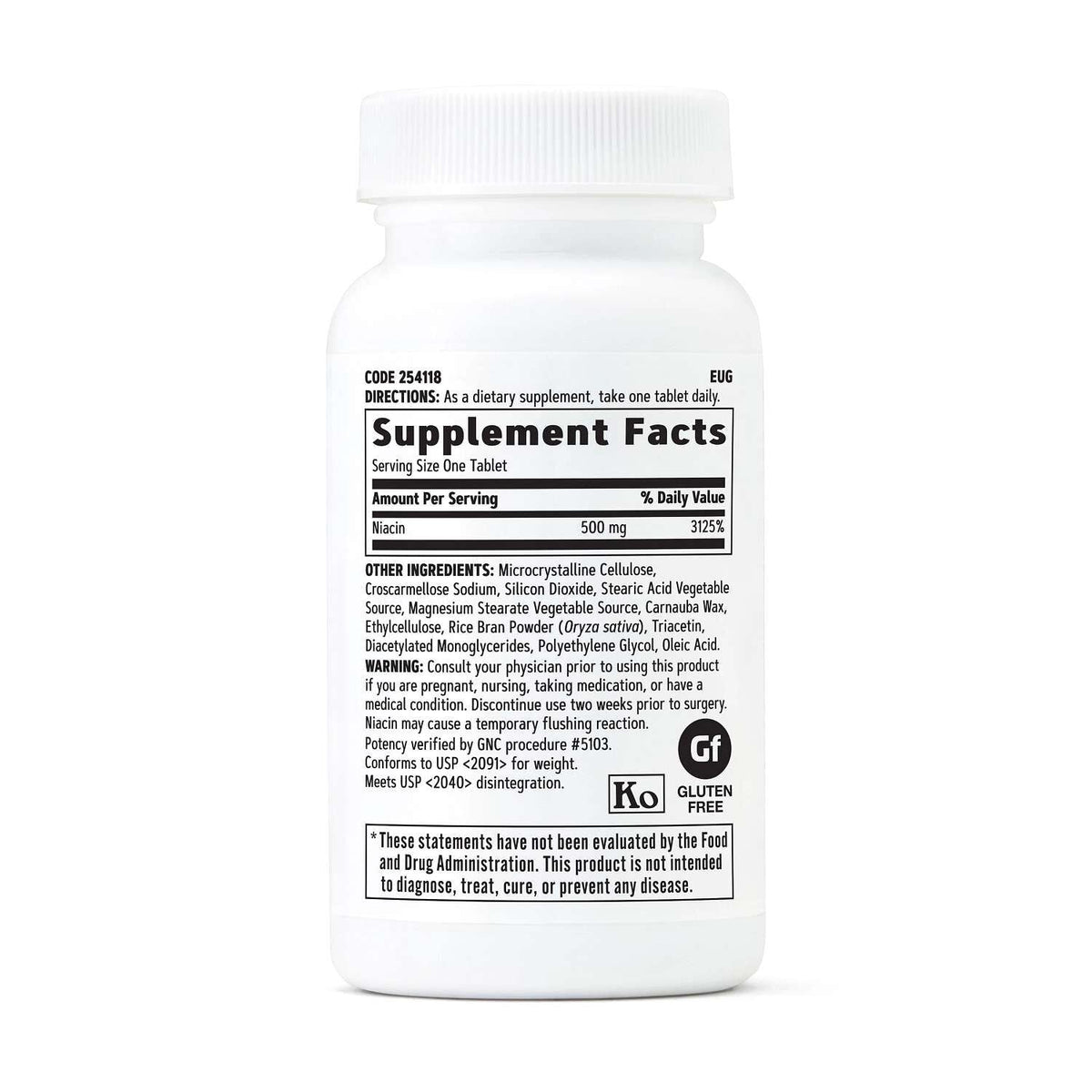 GNC Niacin 500 mg – 100 Vegetarian Tablets