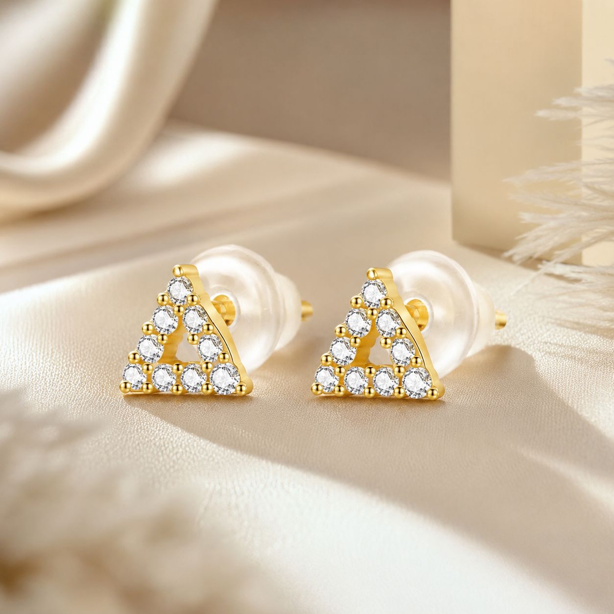 925 Sterling Silver & Plated Gold CZ Earrings for Women
