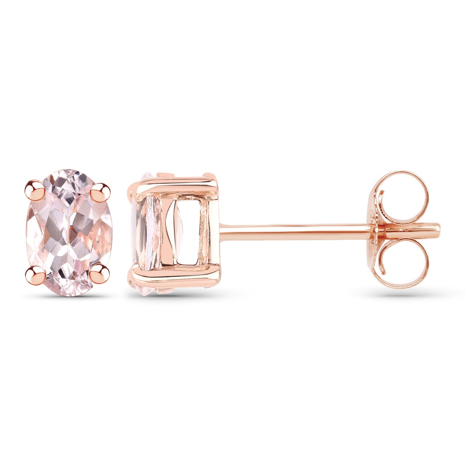 0.72 Carat Genuine Morganite .925 Sterling Silver Earrings