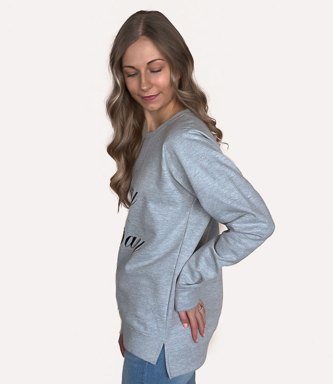 Lazy Day Graphic Crew - Athletic Heather