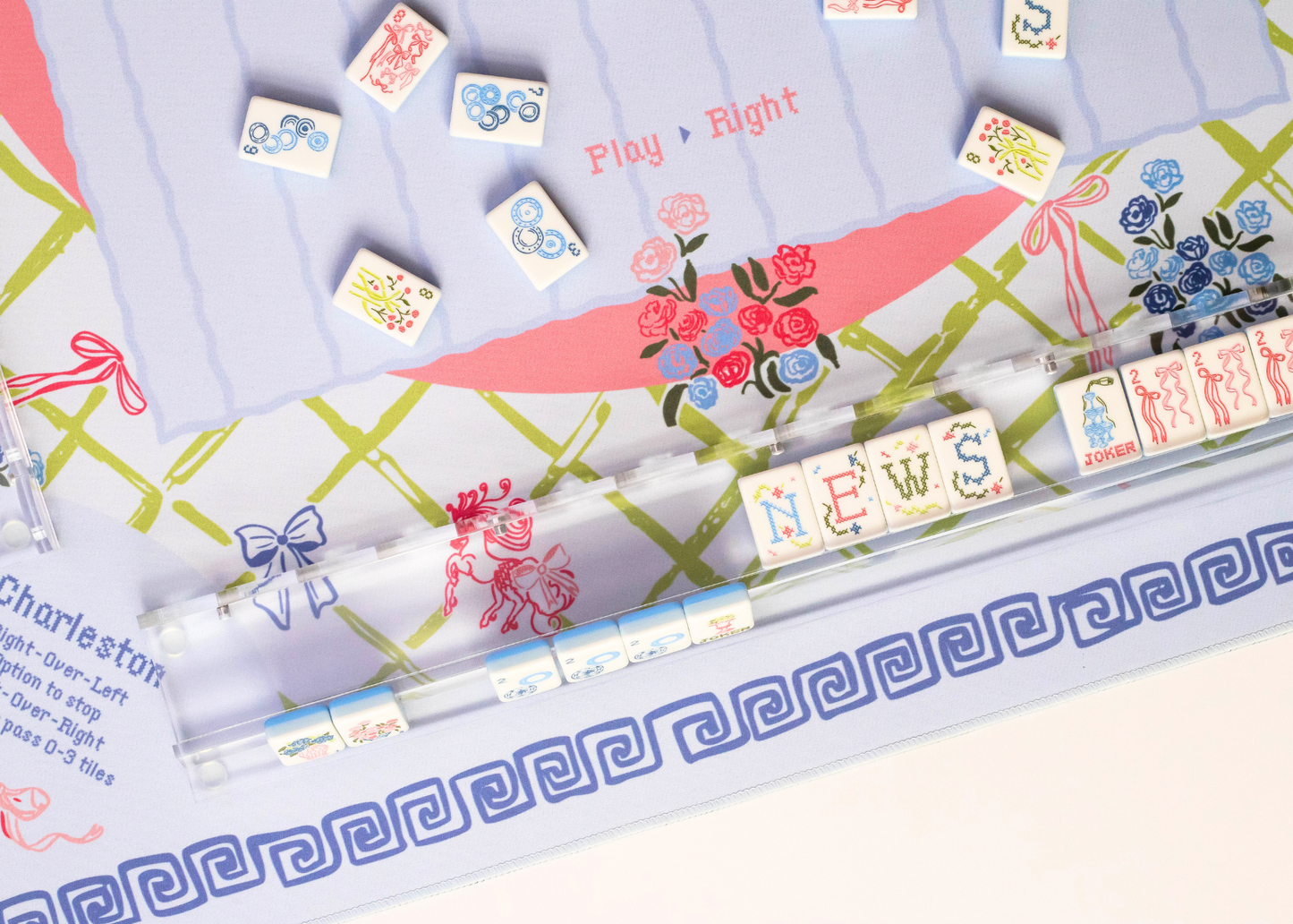 Miss Mahjong - Lattice Mahjong Playing Mat - In Store Only