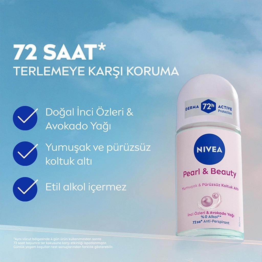 Nivea Pearl & Beauty Roll-On Deodorant for Smooth Underarms 50ml
