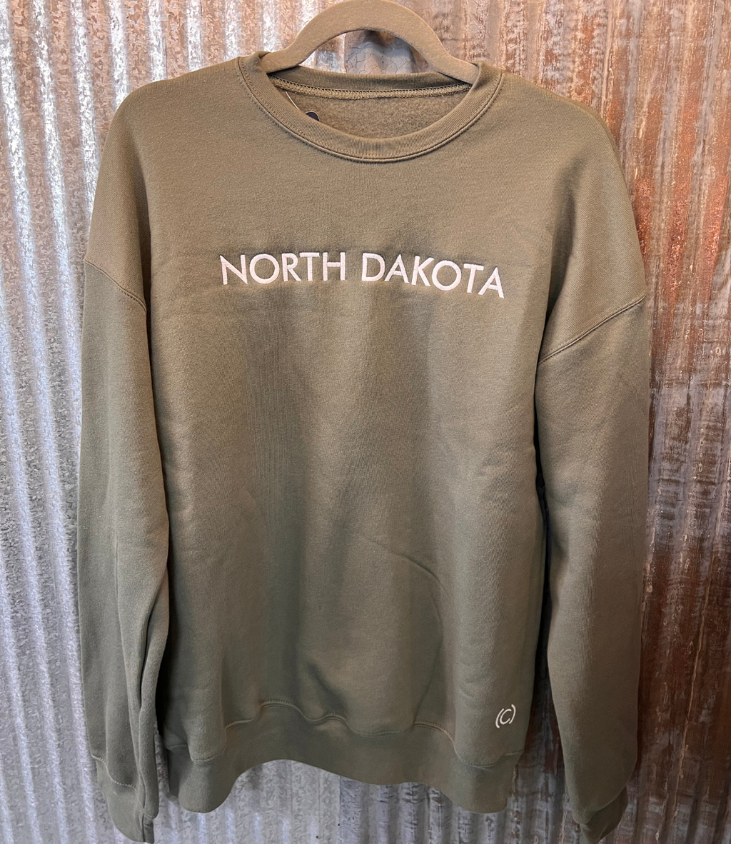 Embroidered Fleece Sweatshirt - Military Green