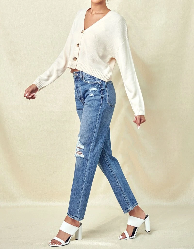 Hilana Ultra High Rise 90's Boyfriend - Medium Wash