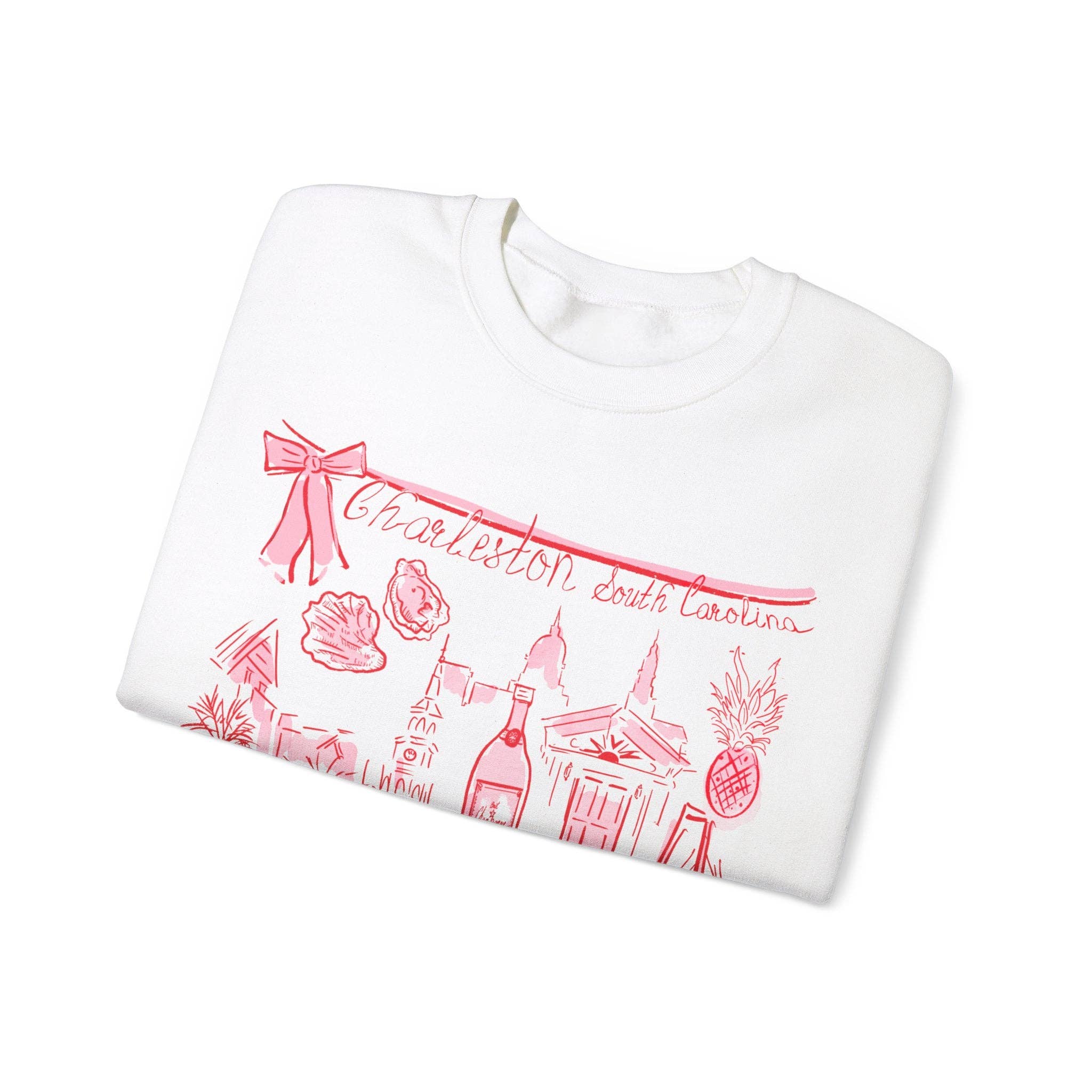 Rebecca Illustrated - CHARLESTON - Crewneck: Light Pink / XL