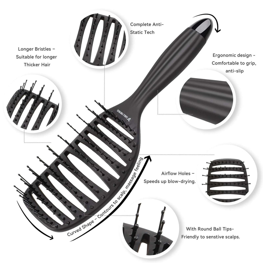 Eagle Fortress Anti-Static Curved Vented Hair Brush