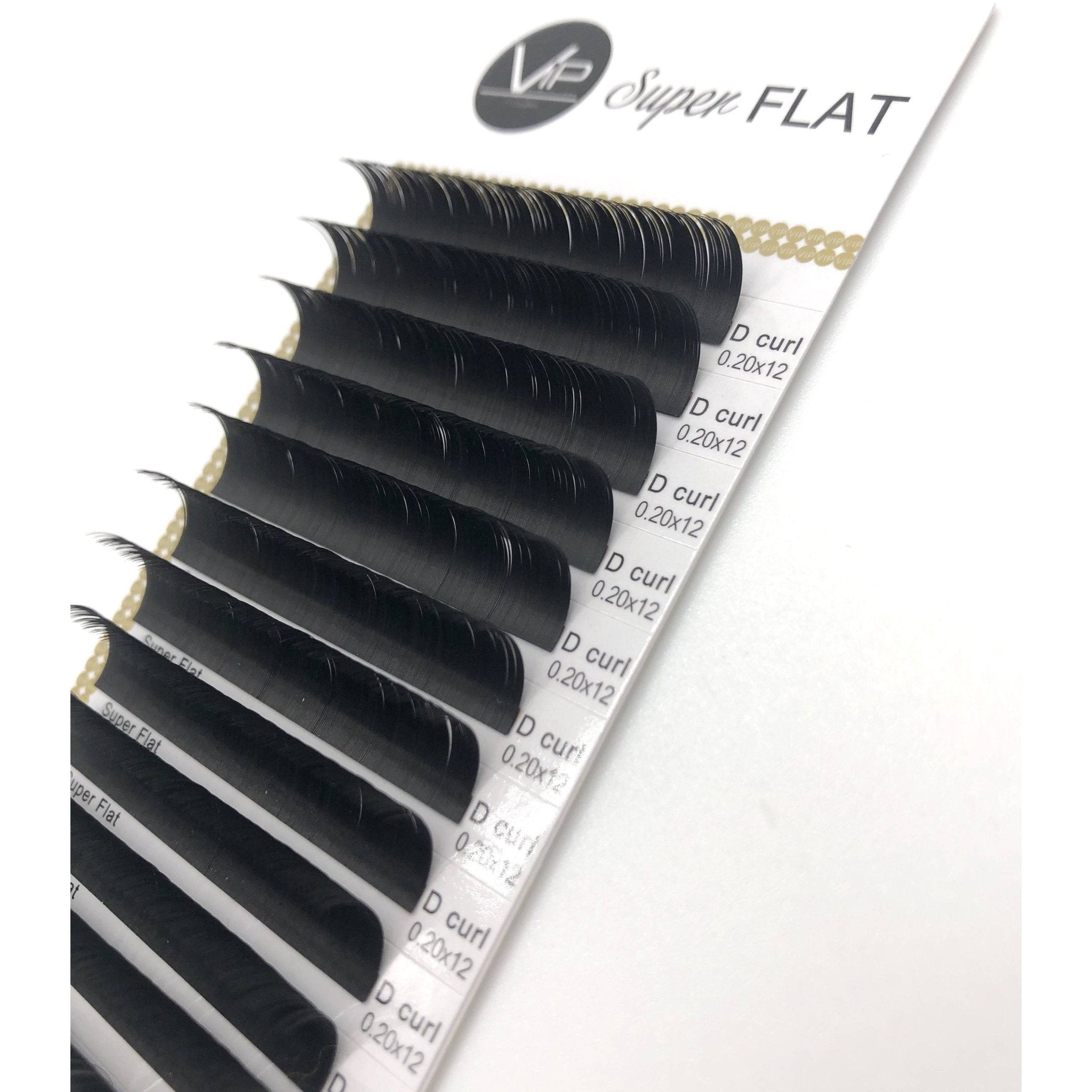VIP Eyelashes Super Flat Extensions 12 Lines 0.20mm D Curl