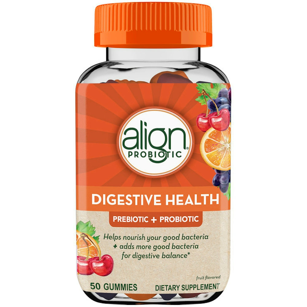 Align Digestive Health Prebiotic + Probiotic Supplement Gummies - Natural Fruit