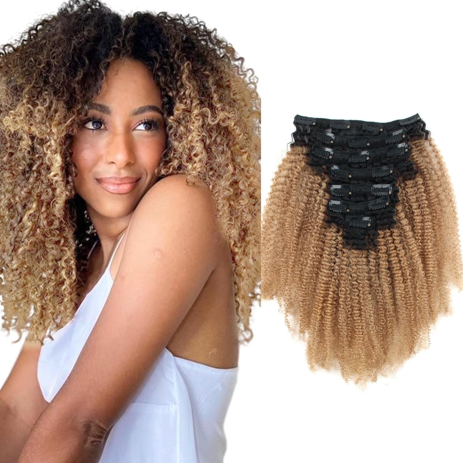 RIO Kinky Gold Clip-In Hair Extensions