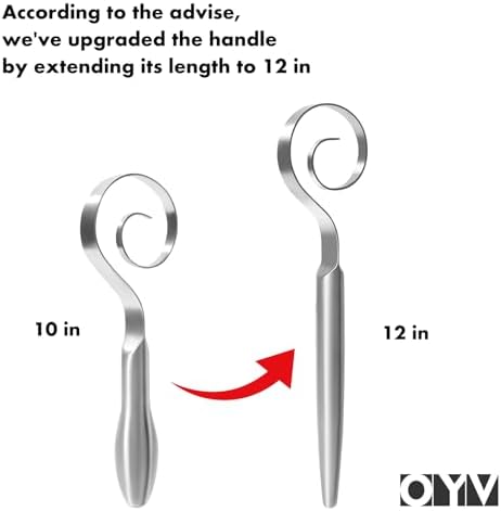OYV 12" Seamless Dough Whisk, 18/10 Stainless Steel, Danish Dough Whisk