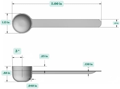 2 Teaspoon Long Handle Rounded Scoop