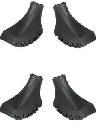 4 Pack of Extra Durable Rubber Replacement Tips (Replacement Feet/Paws/Ferrules/Caps) for Trekking Poles - Fits All Standard Hiking and Nordic Walking Poles