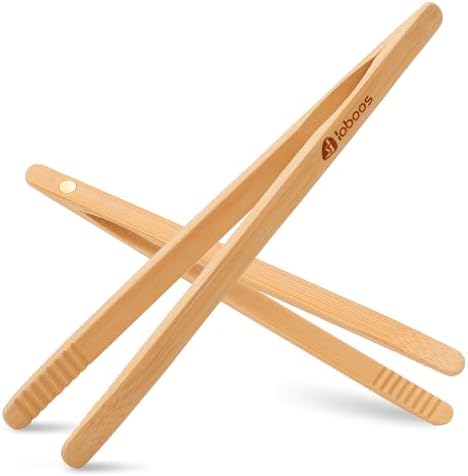 Magnetic Classic Bamboo Toast Tongs