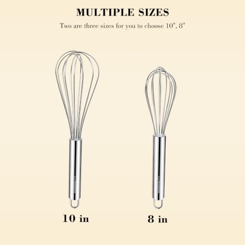 NileHome 2-Pack Stainless Steel Whisk Set, Kitchen Utensils