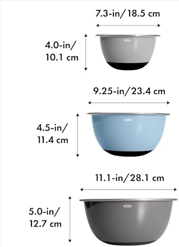 OXO Good Grips 3-Piece Stainless Steel Mixing Bowl Set