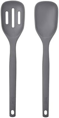 Tovolo Elements Silicone Spoon Set of 2 Mixing and Slotted Spoon Bundle
