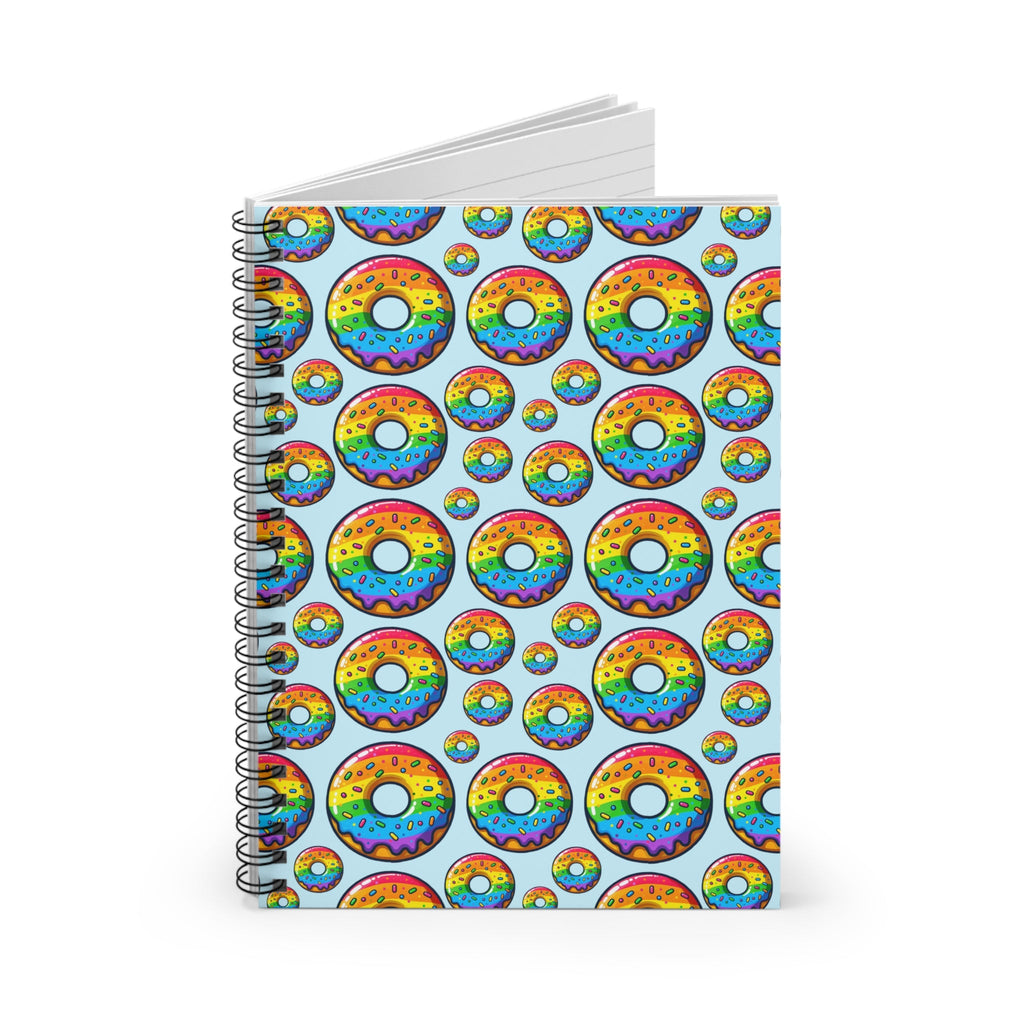 Bespattered Facade Rainbow Sprinkle Donut Spiral Notebook - Lined Pages