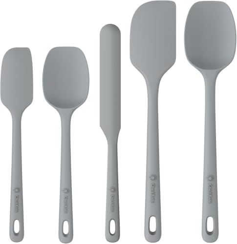 ChefAide 5 Pieces Silicone Spatulas Set, Heat Resistant Rubber Spatula