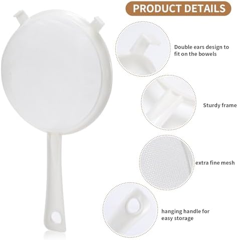 Luckyiren Kefir Strainer Set, 3-Size Plastic Non-Metal Sieve