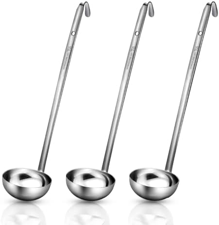 Meekoo 3 Pcs Stainless Steel Ladles Soup