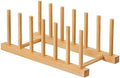 HBlife Bamboo Dish Plate Bowl Cup Book Pot Lid Cutting Board Drying Rack Stand