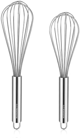 NileHome 2-Pack Stainless Steel Whisk Set, Kitchen Utensils