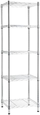 Amazon Basics 5-Shelf Tower Adjustable Storage Shelving Unit, 150 lbs Per Shelf