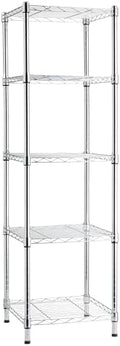 Amazon Basics 5-Shelf Tower Adjustable Storage Shelving Unit, 150 lbs Per Shelf