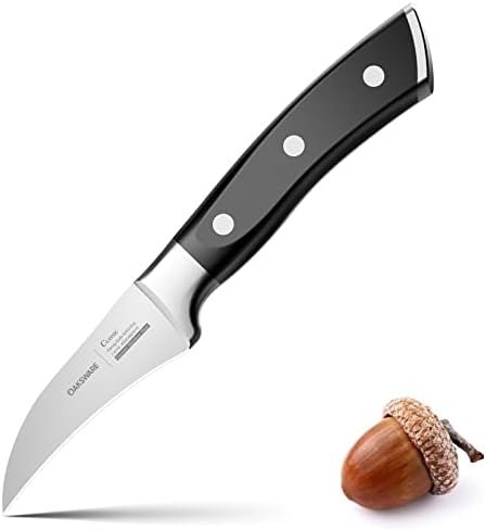 OAKSWARE Bird Beak Paring Knife, 2.75 Inch Razor-Sharp Pro Tourné Knife