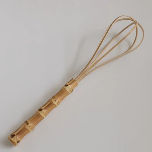 Handmade Bamboo Whisk, 10 Inch Uncoated Wooden Whisk
