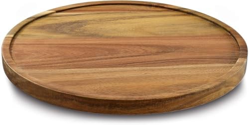 9" Acacia Wood Lazy Susan Organizer Kitchen Turntable