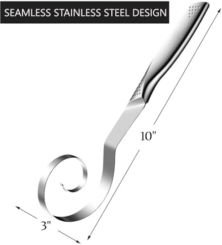 Seamless Danish Dough Whisk -10" Stainless Steel Dutch Bread Dough Whisk Tool